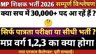 MP शिक्षक भर्ती 2026: 48 घंटों की 5 बड़ी खबरें! 30,000+ पद और नया कैलेंडर जारी? 🚨