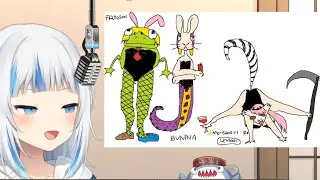 Gura draws CURSED picture of Calli, Ina and Ame + their reactions