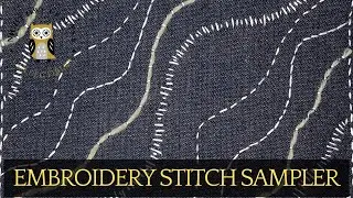 Embroidery Stitch Sampler - Easy Stitches - Running Stitch, Backstitch, Couching & Straight Stitch