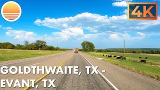 Goldthwaite, Texas to Evant, Texas. Drive with me on and UltraHD 4K driving tour in rural Texas.