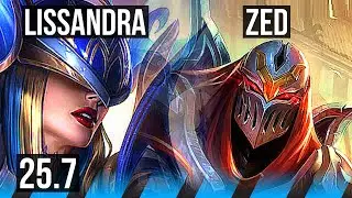 LISSANDRA vs ZED (MID) | 15/2/12, Rank 6 Liss, Legendary | TR Challenger | 25.7