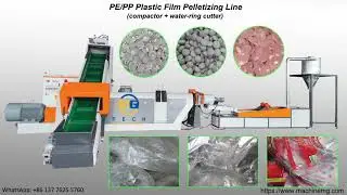 New efficient plastic PP PE film pelletizing line waste plastic film pelletizer recycling machine