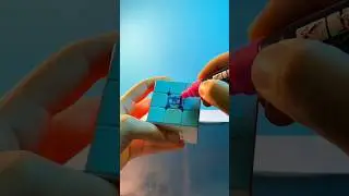 Drawing on Rubik's Cube With Posca Markers! Stitch for Blue!🟦(#shorts #art #drawing )