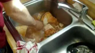 Dave's hand in the garbage disposal