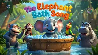 The Elephant Bath Song |Cute Elephant Bath Song & Jungle Friends 🐘🌴