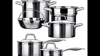 duxtop professional stainless steel cookware set impact bonded technology 10 pc set