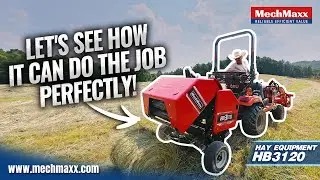 Demonstration of MechMaxx 3-Point PTO Mini Round Hay Baler With Twine Wrap HB3120