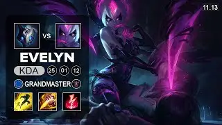 Evelyn Jungle vs Kindred - EUW Grandmaster Patch 11.13
