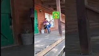 Little music on a front porch. #banjo #bluegrass #ozarkmountains #ozarks #wander #logcabins #cabin