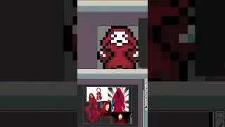 Drawing a #pixelart Aka Manto, a Japanese evil spirit that appears in bathrooms 😱  #indiegamedev
