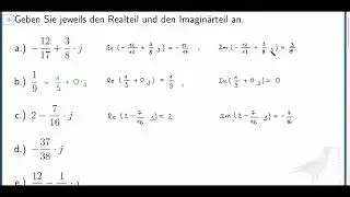 komplexe Zahlen: Beispielaufgabe zur Identifikation von Real- & Imagin&auml;rteil bei kartesischer Form