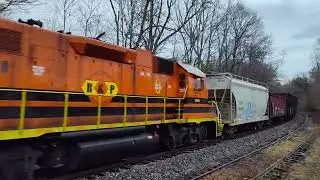 Genesee and Wyoming New England Central 608 sails northbound through Mansfield Depot Connecticut 