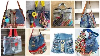 Latest  new denim jeans bags 🛍️ designing 