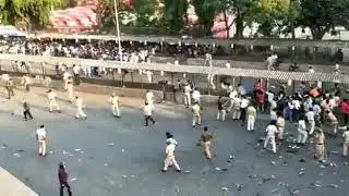 hundreds of migrant workers flood mumbai's bandra railway station demanding permission to go home