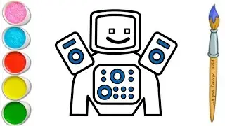 Как нарисовать робота в снеговике. Рисование для детей начинающих и пошаговое руководство. Детски...
