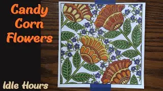 🍬 Candy Corn Flower 🌸 | Cozy Halloween Craft | Colour With Me