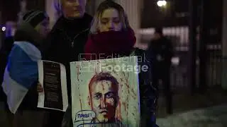 Vigil for one year anniversary death of Alexei Navalny in Warsaw