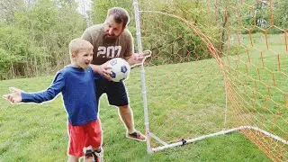 Putting Together Primed 12x6 Soccer Goal | Can he do it???