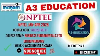 NPTEL Business Fundamentals for Entrepreneurs Week 0 Assignment Answers | noc26-mg11