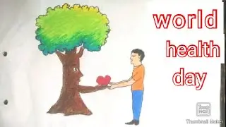 world health day Drawing very very easy drawing for beginners and kids.
