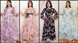 Stylish chiffon and georgette dress design 2022║Latest georgette chiffon gown/frocks designing ideas