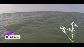 Foilsession # 45 Union Lido Venetie Italia 48 kph top 27 kph bottomturn Moses Comet Fone Breeze 13m