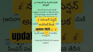 💸💰 నవంబర్ నెల పింఛన్ కీలక update 💰💰#ytshorts #pension #apnews #ntrbharosapension  #abhiramteluguchan