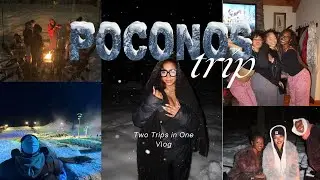 2 CABIN TRIPS 1 VLOG 🏂 | POCONOS TRAVEL VLOG| SNOW TUBING