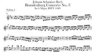Brandenburg Concerto No. 3 【1st Violin】sheet music BWV 1048 G major