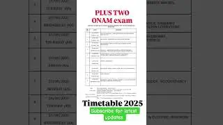 Plus two onam exam timetable 2025l plustwo onam exam timetable l plus2 onam time table 2025#meristem