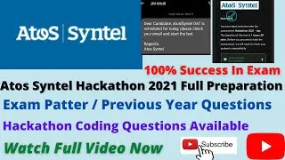 Atos Syntel Coding Preparation / Coding Tips / Hackathon / Exam Pattern / Previous Year Questions