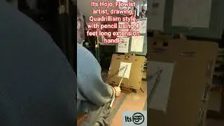 hojo its hojo Flowist artist drawing with long extension handle pencil tool #pencil #drawing #shorts