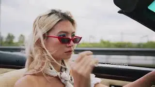 Chic Ride Vibes | Stylish Blonde in Convertible Car | Aesthetic Roundtrip Look | #aestheticvibes