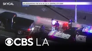 Pursuit suspect arrested after chase runs through Inland Empire and Los Angeles County