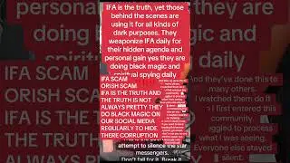 WARNING SCAM ALERT IFA ORISHA #isese #ifa #orisha  IFA ORISHA SCAM