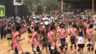 Tribal group dance at Hornbill Fest 2013