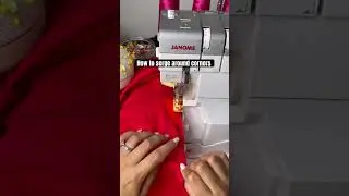 How to serge around corners #serger #janome #sewingtips #sewingmachine
