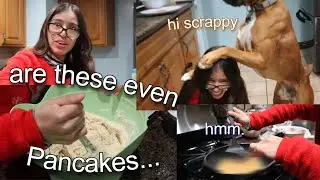 I made pancakes for the first time! IT DID NOT GO WELL.