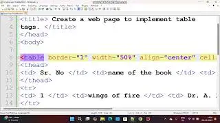 web page design using table tgs, cellspacing, cellpadding, caption