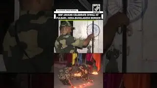 Border Security Force Jawans celebrate Diwali at Fulbari, India-Bangladesh border