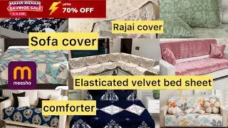 Upto 70% off 🥰 Winter special haul 😻sofa cover 😳 velvet badsheet ❤️rajai cover from meesho