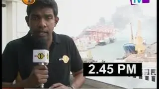 News 1st: Fire reported in a container terminal at the Colombo Port