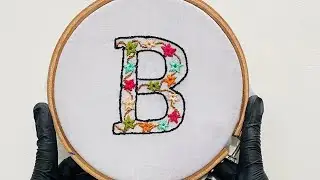 Star Embroidery Design | B Alphabet Embroidery Design | Name Start With B | For Beginners