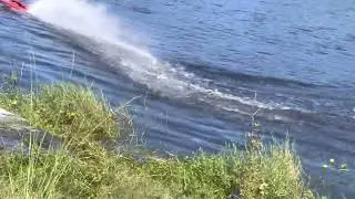 Orange punch testing new props Sanford pond rc gas boat