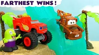 Monster Trucks Toy Cars Racing with Blaze and the Funlings