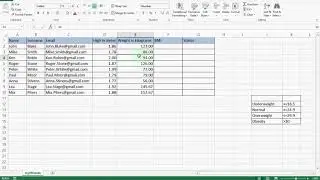 How to calculate Body Mass Index (BMI) In Microsoft excel