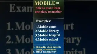 Mobile meaning and some example words and sentences