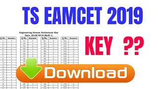 TS EAMCET 2019 KEY || TS EAMCET 2019 RESULTS