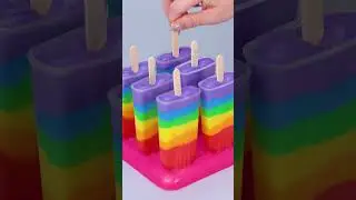 Perfectly Layered Rainbow Ice Cream Hack ✨🌈 #shorts #satisfying #dessert