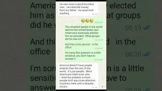 My American customers comment on Trump.